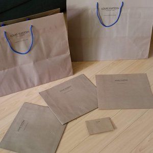 LV, Louis Vuitton Paper bags and sleeves